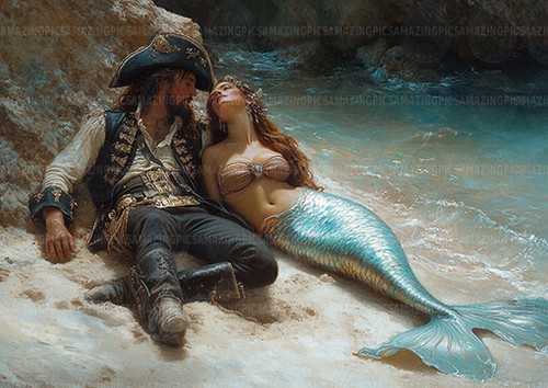 Pirate mermaid sea love story - pirate,