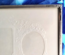Hallmark 1981 Delicately Beaded & Etched Silver Tone Picture Frame For 2 Photos