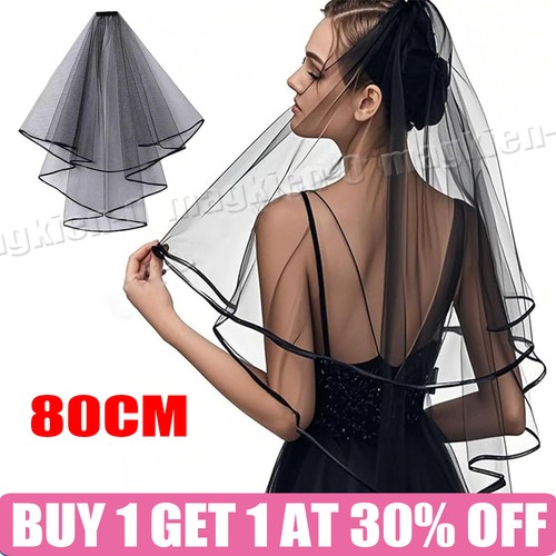 Black ribbon edge bridal - black,