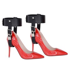 Red Lockable Leather Ankle