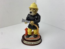 Leonardo Collection Labrador Retriever Fireman Figurine on Wooden Plinth