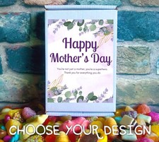 Mother's Day Card with Sweets Inside and Personalised Gift Message. Letterbox