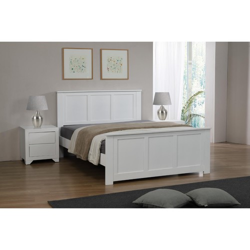 Mali white solid wood 4ft6 - white,