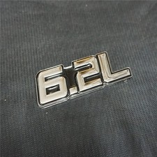 1x Chrome 6.2L Black Metal Emblem Decal Sticker Badge 3D Sports Engine Turbo AWD