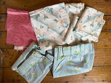 8x Vintage Curtain Panels Used Cotton Linen Bright Retro Kitsch Fabric CW