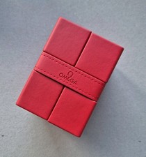 OMEGA RED LEATHER WATCH BOX / TRAVEL CASE