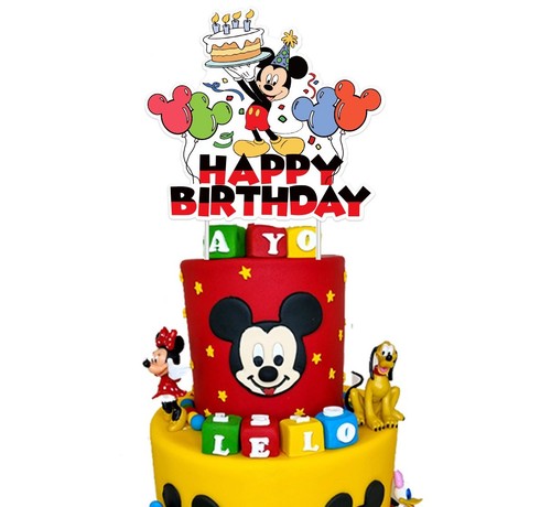 Mickey mouse cake topper happy - cake,