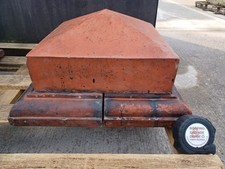 Reclaimed Pair Dennis Ruabon Red Clay Pier Caps Toppers 18"