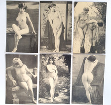 6 x FRENCH CARTE POSTALE EROTIC GLAMOUR SEPIA POSTCARDS