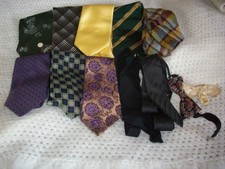 Mens Job lot bundle 10 ties 2 dicky bows all good crafts material