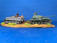 Tiger tank with turret removed towing a captured Russian IS-2 heavy tank, 20mm