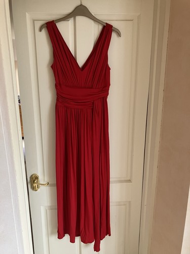 Red grecian style dress uk12 - red,