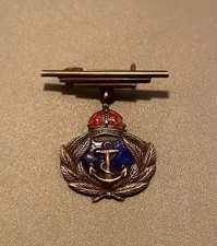 WW2 Period Sterling Silver And Enamel Royal Navy Sweetheart Brooch