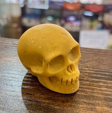 YELLOW JADE Carved Skull