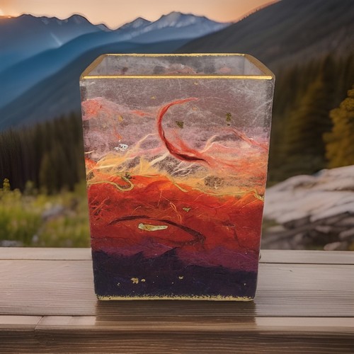 Art glass vase textured - vase,