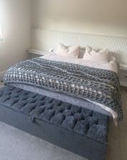 Grey Chunky Knit Blanket Throw