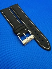 Black 22mm Nylon/leather Breitling Watch Strap Band For Breitling Watch