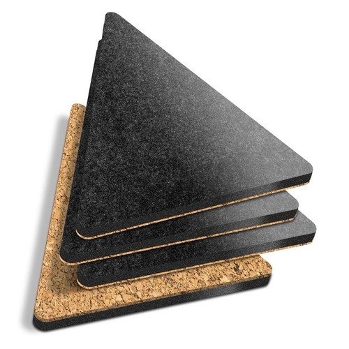 Triangle coasters black - 4x,