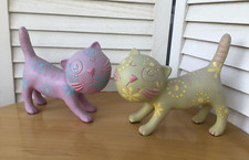 2 X Stone Cat Ornaments