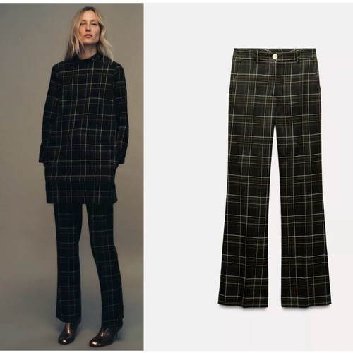 Nwt zara plaid straight leg - plaid,