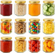 Glass Storage Jars with Lids – Set of 12 | 280ml Airtight Glass Containers |