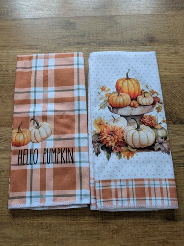Autumn kitchen towels pumpkin - kitchen,