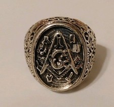 Antique Silver Masonic Ring