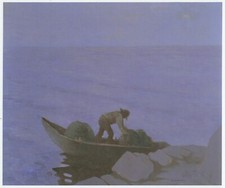 The Lobster Fisher, Paul Henry print in 11 x 14 inch mount ready to frame SUPERB