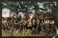 Mint USA Army Picture Postcard PPC Artillery Firing