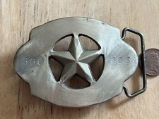 BBB Baron Belt buckle 6255 Star 666 Buckle Solid Brass 1981 Size~85x60 mm