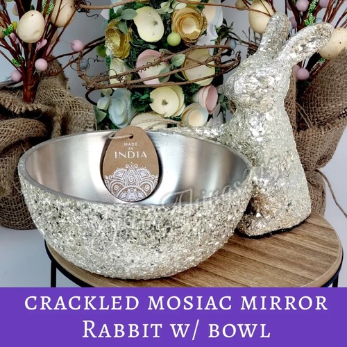 Crackled mosaic mirror rabbit - crackled,