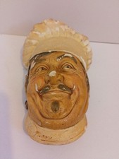 Vintage 1960s Chef's Head 6 1/2 In Wall Hanging Chalkware Restoration Project