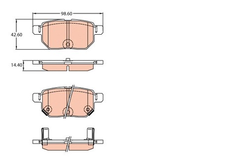 Rear brake pad - rear,