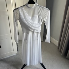 White Lyrical/contemporary Dance Costume Size 10 Age 12/13/14