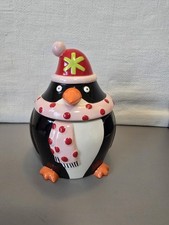 Festive Penguin Cookie Jar