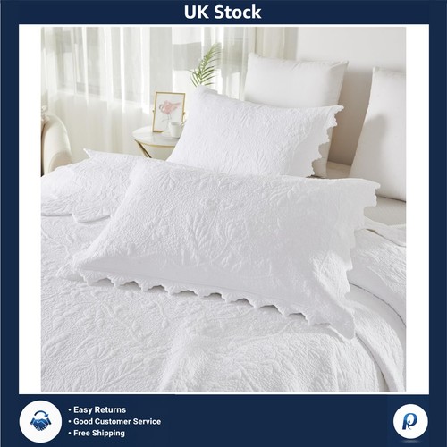 Elegant white quilted cotton - white,