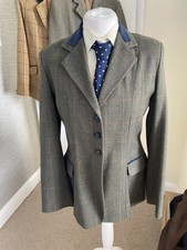 TAGG Spirt Ross Mid Green Tweed Fine Red/yellow Chk Hacking Jacket 34” Immac