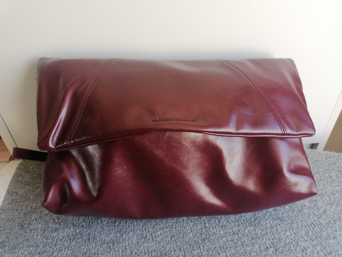 Blood red foldover handbag - ox,