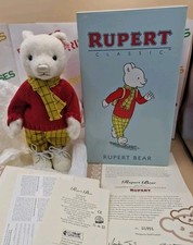 Steiff 653568 Rupert Bear White Alpaca Limited Edition 28cm Boxed Excellent Cond
