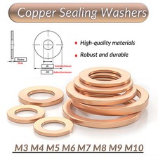 Copper Sealing Washers Metric
