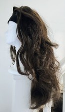 20 Inch Wavy Headband Wig - Dark Brown - Drag Queen - Burlesque - Cabaret