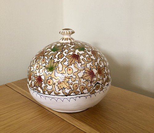 Paper mache painted trinket - paper,