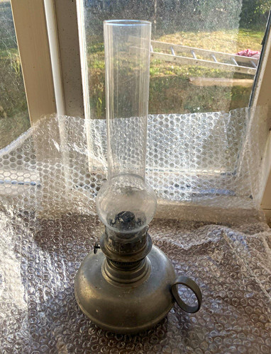 Pewter oil lamp - lamp,