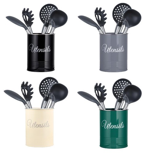 Utensil crock holder - crock, round