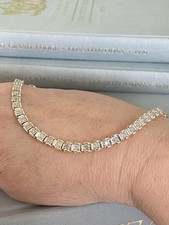 Ladies 9ct Gold & Diamond Tennis Bracelet, 7.5”,  7.4g, 1.0ct DIA & Box