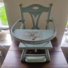Vintage 1930s 40s small wooden mickey mouse doll / teddy high chair