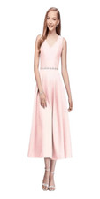 OLEG CASSINI v-neck mikado tea-length bridesmaid dress in petal pink size 2 NWT