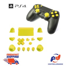 Replacement Full Button Custom Mod Kit Set For Sony PS4 V1 Controller (Yellow)