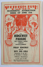 Shepherds Bush Empire Variety Original Flyer, 1930s? The Ridgeway Parade.