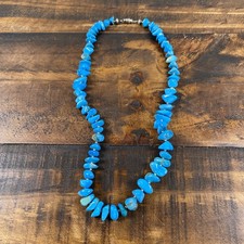 VTG Sterling Silver - Navajo Turquoise Nugget Statement Necklace Heavy  66 Grams